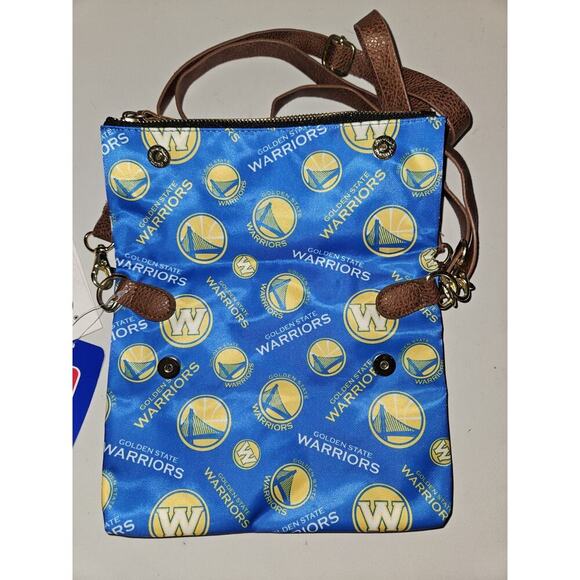NWT! FOCO NBA Golden State Warriors Womens Repeat Logo Crossbody Wristlet - Picture 7 of 13